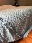 Blue Cotton India Chenille Tufted California King Bedspread Coverlet 120" X 106". Fixed Price $101.99.