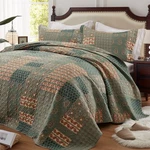 Leaonme Quilt Set - Full/queen Size Floral Paisley Olive Green Bedding Wi.... Fixed Price $78.97.