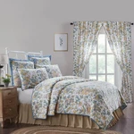 Wilder Floral Twin Quilt Coverlet 68WX86L Country Cottage Creme Blue Basil Green. Fixed Price $126.85.