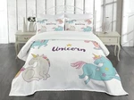 New Lunarable Unicorn Bedspread 3 Piece Coverlet Set With 2 Pillow Shams Sz Qn. Fixed Price $42.99.