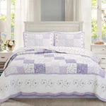 Love Of Lilac Real Patchwork 100%COTTON Quilt Set, Bedspread, Coverlet. Fixed Price $69.99.
