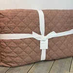 Pottery Barn Belgian Flax Linen Diamond Quilt King/cal Brick. Fixed Price $269.00.