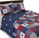 Lavish Home 3-PIECE Caroline Patriotic Quilt Set Americana Stars And Plaid. Fixed Price $48.59.