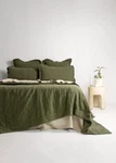 Bambury Luxe Belgian Linen Coverlet-olive. Fixed Price $174.05.
