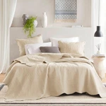 King Quilt Set Damask Coverlet Scallop Edge Cotton Filled Tuscany MP13-1038. Fixed Price $124.99.