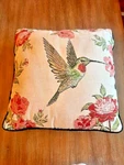 Tapestry Throw Pillow Cushion Hummingbird Flower Collections Etc. Fixed Price $17.99.