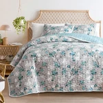 Flysheep Botanical QUEEN-92" X 90" (1 Quilt + Shams), Grey/aqua. Fixed Price $57.11.