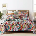 Qucover California King Quilt, Cotton Boho Paisley 3 Piece Lightweight.... Fixed Price $197.09.