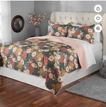 Mainstays Pink & Gray Floral Medley Shams Standard Queen Quilted. Fixed Price $45.00.