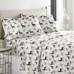Brown Gray Tan Deer Lodge 4 Pc Flannel Sheet Set Twin Xl Full Queen Cal King Bed. Fixed Price $92.90.