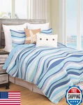 C&f Home Blue Ocean Coastal Theme Twin Bed 2-PIECE Beach Reve. Fixed Price $95.98.