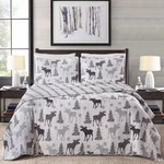 Great Bay Home Grey And White Moose Trees Reversible Quilt King. Fixed Price $59.99.