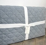 Pottery Barn Belgian Flax Linen Diamond Quilt Full/queen Chambray. Fixed Price $199.00.