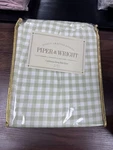 Piper & Wright California King Bed Skirt Green Gingham 100% Cotton. Fixed Price $30.00.