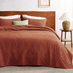 Bedsure Boho Quilt Queen Size Brown, Modern Geometric Stitched Pattern, Ultra So. Fixed Price $24.99.