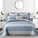 Perhom Blue Quilt Queen Size Set, 100% Long-staple Cotton Flora.... Fixed Price $148.76.