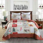 Marcielo Christmas Quilt Set Bedspread B022. Fixed Price $39.99.