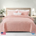 Exclusivo Mezcla King Quilt Set - 3 Pieces, Lightweight, Blush Pink. Fixed Price $60.09.