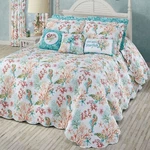 Atlantis Oversized Coastal Sealife Quilted Cotton Bedspread Beach Decor. Fixed Price $249.00.
