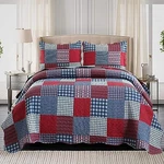 Ycosy Plaid Quilt Set King Size Country Patchwork Bedding Lightweight Rev.... Fixed Price $87.88.