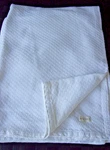 Sferra Corino Textural Weave Cotton Blanket White 94X76 Twin. Fixed Price $52.00.