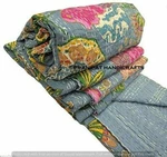 Queen Fruit Print Gray Summer Kantha Quilt Boho Cotton Home Dorm D?cor Blanket. Fixed Price $68.99.