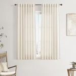 Joywell Natural Linen Blend Light Filtering Back Tab Curtains 54" L, 2 Panels. Fixed Price $59.16.