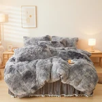 Erloxo Fluffy Tie Dye Faux Fur Comforter Cover Set Twin, Dark Gray. Fixed Price $70.90.