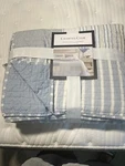 Charter Club Seaside Stripe Patchwork Cotton Quilt And Std Sham, Full/queen. Fixed Price $150.00.