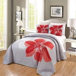 Grand Linen 3-PIECE Fine Printed Oversize 115 X 95 Quilt Set Reversible. Fixed Price $83.95.