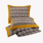 Lemieux Cie Margency French Queen Duvet Cover 2 Sham Set Taupe Brown Yellow. Fixed Price $279.00.