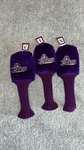 Ecu East Carolina Pirates Vintage Fuzzy Barrel Purple Golf Head Covers 1,3 & X. Fixed Price $65.00.
