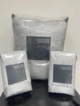Hudson Park Collection Ripple Texture King Coverlet + 2 Shams Pale Silver. Fixed Price $165.00.