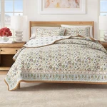 Floral Boho Printed Cotton Quilt Set - Indira Collection. Fixed Price $116.99.