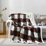 Sherpa Full/queen Plaid Thick Bed Blanket, 90 *80 Super Soft Flannel. Fixed Price $52.99.