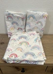 Pottery Barn Kids Rainbow Cloud Organic Full Flat Sheet + 2 Stand. Pillow Cases. Fixed Price $33.25.