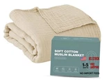 Cosy Family 4 Layer Muslin Bed Blanket - Breathable 55X80IN Light Tan. Fixed Price $35.03.