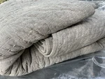 Pottery Barn Belgian Flax Linen Pickstitch Quilt - F/q Light Gray Sample New. Fixed Price $134.99.