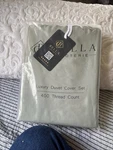 Bella Coterie Queen Duvet Cover Set Sea Glass Solid Color 400 Thread Count. Fixed Price $49.39.