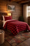 Twin Quilt Set Red Black Buffalo Plaid Coverlet With Sham Cabin Lodge Bedding. Fixed Price $59.99.