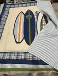 Pottery Barn Shark Bite Full Quilt W Matching Euro Shams. Fixed Price $60.00.