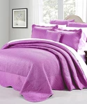 Serenta Matte Satin 4 Piece Bedspread Set, Queen, Purple/pink. Fixed Price $93.99.