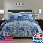 Newlake Cotton Bedspread Quilt Sets-reversible Patchwork Coverlet Blue. Fixed Price $94.75.