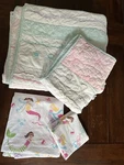 Pottery Barn Kids Bailey Ruffle Mermaid Quilt Twin Reversible +sham +sheet Read. Fixed Price $55.00.