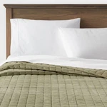 Threshold Quilt Velvet/cotton Channel Stitch Solid Year-round, Green, Full/queen. Fixed Price $37.99.
