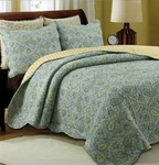 Green Persian 100% Cotton 3-PIECE Quilt Set, Bedspread, Coverlet. Fixed Price $65.99.