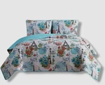 Vcny Home Blue Eiffel Reversible 3-PC. King Size Quilt Set 101 X 86".. Fixed Price $21.60.