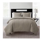 Vcny Home Nina Embossed Basketweave Quilt Set, King, Taupe T4104323. Fixed Price $26.95.