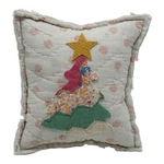 New Handmade Holiday Christmas Tree & Star Pillow Vtg English Quilt Chenille. Fixed Price $16.46.