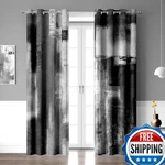 Emwnodti And Grey Blackout Curtains Abstract White Modern Window. Fixed Price $90.10.